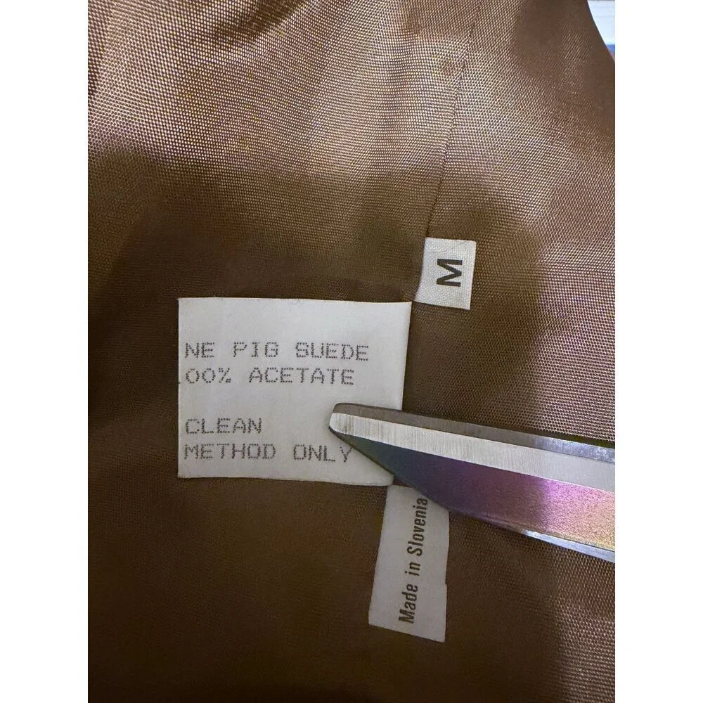 VTG Suede Vest M Pig Leather Two Way Pockets Outdoor Hiking Utility Photography